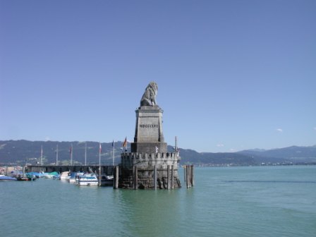 Bavarian Lion in the Lindau harbor