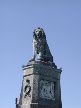 Bavarian Lion in the Lindau harbor