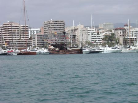 Old Spanish ship in the port of Palma